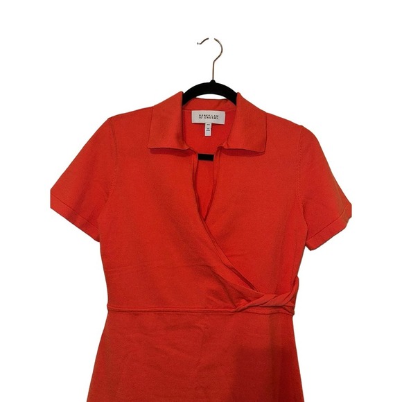 Derek Lam 10 Crosby Coral Raylen Twist Short Sleeve Sweater Dress Size Medium - Picture 4 of 7